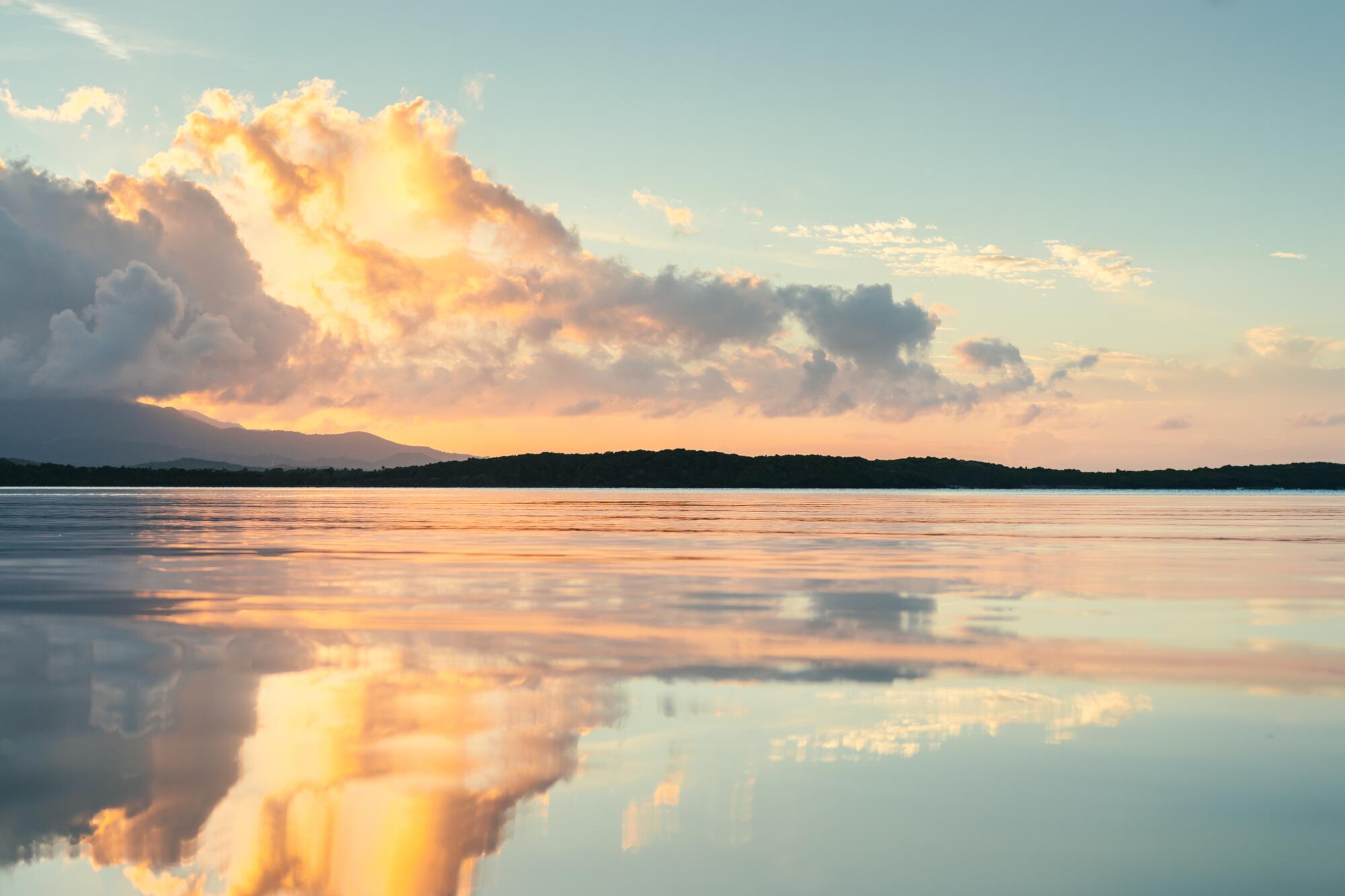 mountain lake reflection
